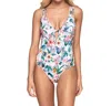 Jets By Jessika Allen Plunge V-neck One Piece Swimsuit In Femme Floral In Multi