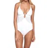Jets By Jessika Allen Plunge V-neck One Piece Swimsuit In White In White