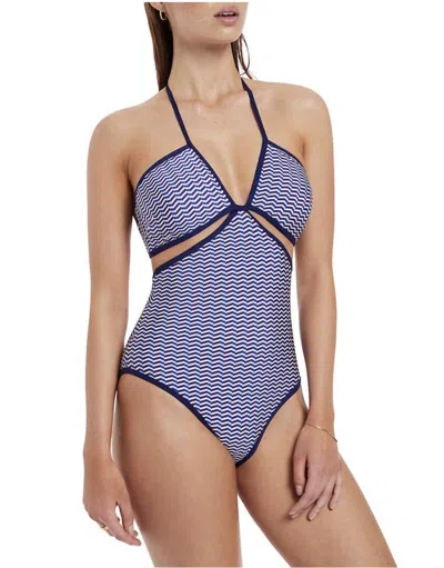 Jets Cut Out One Piece Swimsuit In Amoudi In Purple