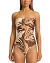 Jets Cutout One Piece Swimsuit In Chocolate