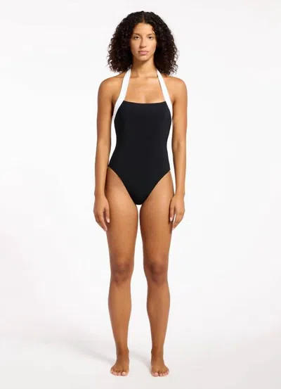 Jets Eternal Halter One Piece Swimsuit In Black/white In Multi