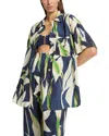 Jets Fauna Button Front Short Sleeve Shirt In Ink