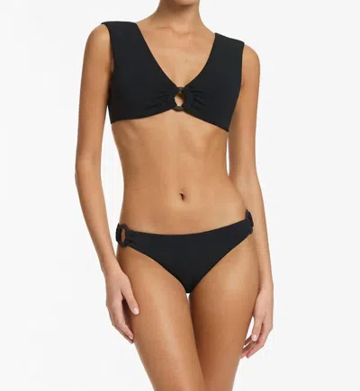 Jets Isla Rib Hipster Bikini Bottom In Black
