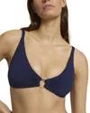 Jets Isla Ribbed Ring Bikini Top In Ink