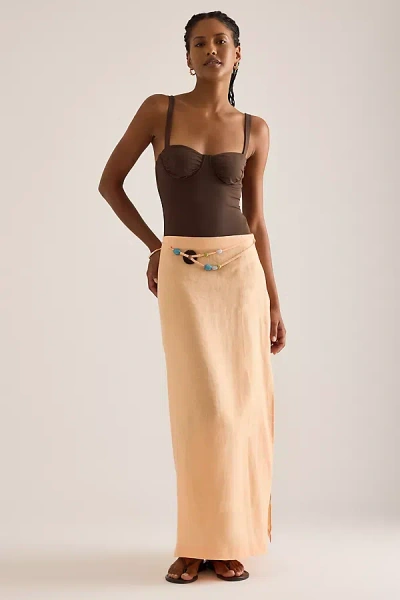 Jets Linen Maxi Skirt In Multi