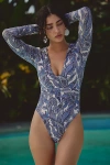 Jets Oasis Paisley Long-sleeve One-piece Swimsuit In Multi