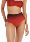 Jets Oia Sunset High Waist Hipster Bottom Pant In Burnt Orange In Multi