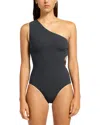 Jets One Shoulder Cutout One Piece Swimsuit In Blue