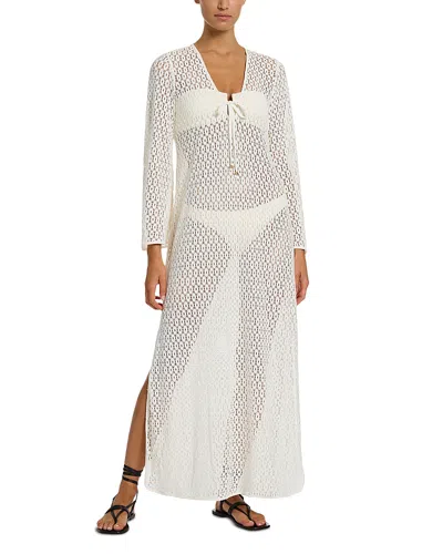 Jets Stretch Lace Maxi Kaftan Cover Up In White