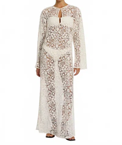 Jets Velana Lace Maxi Kaftan Cover Up In Cream In White