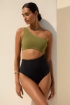 Jets Versa Rib One-shoulder One-piece Swimsuit In Multicolor