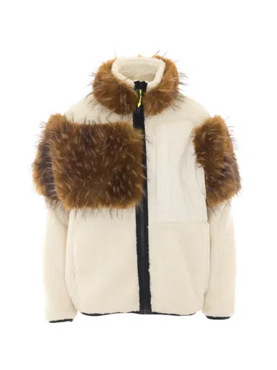 Jetset Axi Faux-fur Trimmed Jacket In White