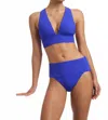 Jets Et Fold Down High Waisted Bikini Bottom In Sapphire In Blue
