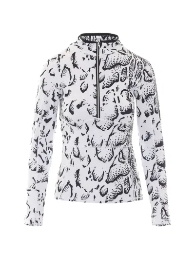 Jetset Ginger Snake-print Half-zip Sweatshirt In White