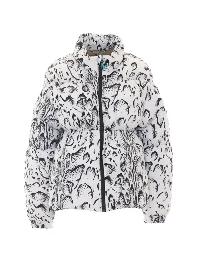 Jetset Halo Snake-print Puffer Jacket In Neutral
