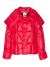 Jetset Lella City Maxi-collar Padded Jacket In Red