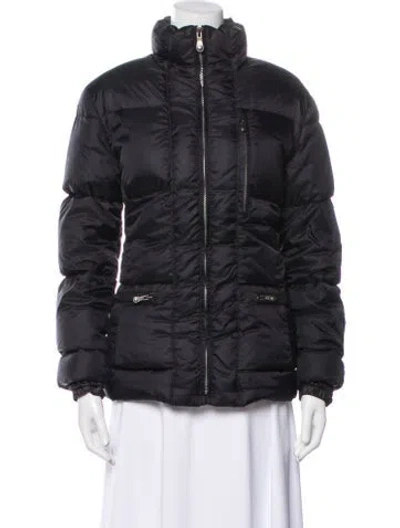 Pre-owned Jetset Nylon Down Coat In Black
