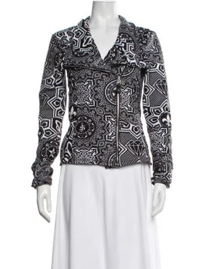 Pre-owned Jetset Patterned Biker Jacket In Black