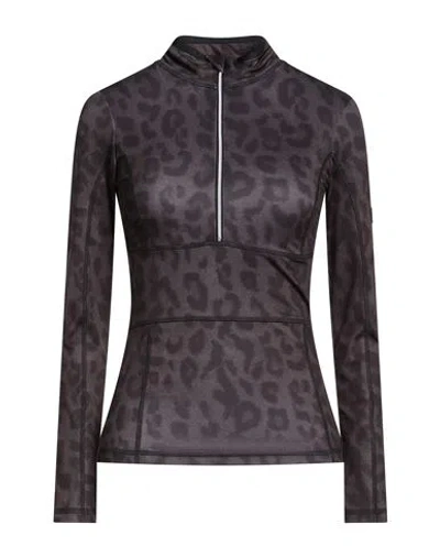 Jetset Woman T-shirt Charcoal Size 0 Polyester, Elastane In Black