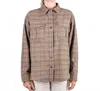 Jetty Anchor Flannel Shirt In Tan In Animal Print