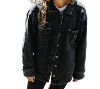 Jetty Eden Denim Shacket In Black In Blue