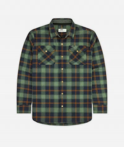 Jetty Men's Breaker Flannel Shirt In Agave In Grey