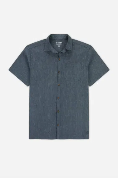 Jetty Men's Daybreak Short Sleeve Woven Shirt In Navy In Blue