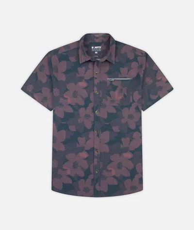 Jetty Men's Garwood Woven Short Sleeve Shirt In Mauve In Blue