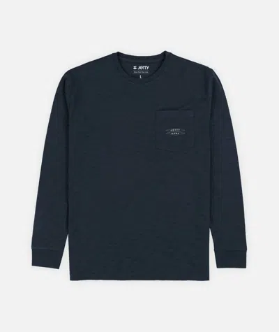 Jetty Men's Sedge Slub Long Sleeve Top In Navy In Blue
