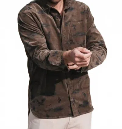 Jetty Shoals Corduroy Shirt In Olive In Brown