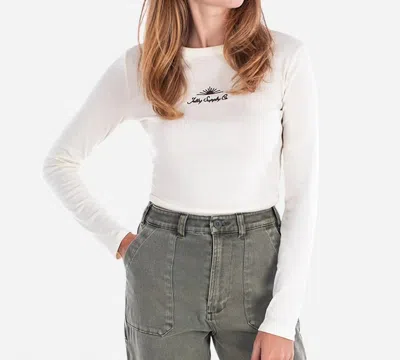 Jetty Sunlit Long Sleeve Top In Natural In White