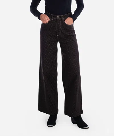 Jetty Windrift Polka Dot Twill Pant In Brown In Multi