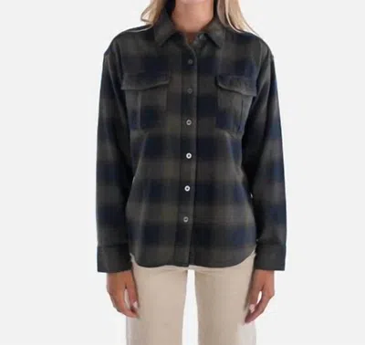 Jetty Women's Anchor Flannel Top In Agave In Multi