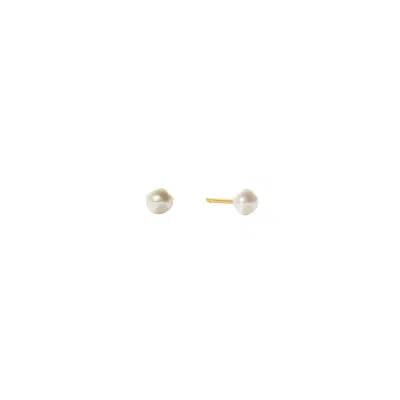 Jeunesse Dorée Paris Women's White / Gold Orsay - Stud Earrings Gold Plated