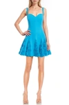 JEWEL BADGLEY MISCHKA 3D FLOWER FIT & FLARE COCKTAIL DRESS