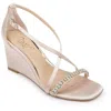 Jewel Badgley Mischka Adelynn Womens Wedges Ankle Strap In Neutral