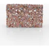 Jewel Badgley Mischka Aurora Beaded Mini Trapezoid Clutch In Brown