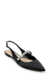 Jewel Badgley Mischka Bambi Womens Faux Leather Pointed Toe Slingbacks