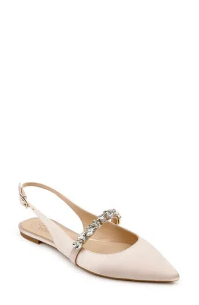 Jewel Badgley Mischka Bambi Slingback Skimmer Flat In Neutral