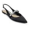 Jewel Badgley Mischka Bambi Womens Faux Leather Pointed Toe Slingbacks In Black