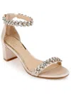 Jewel Badgley Mischka Women's Bronwen Block Heel Evening Sandals In Beige