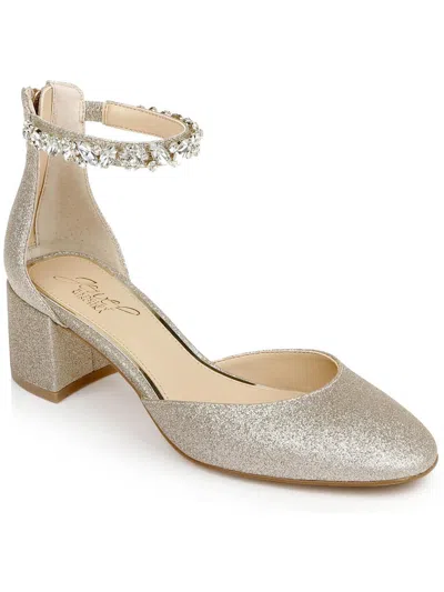 Jewel Badgley Mischka Cathleen Womens Embellished Glitter Ankle Strap In Multi