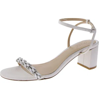 Jewel Badgley Mischka Chara Womens Laceless Manmade Ankle Strap In Silver