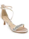 JEWEL BADGLEY MISCHKA DALEZYA WOMENS RHINESTONES SLIP ON HEELS