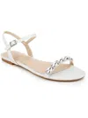 Jewel Badgley Mischka Danica Womens Embellished Faux Leather Ankle Strap In Multi