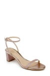 Jewel Badgley Mischka Danni Ii Ankle Strap Sandal In Rose Gold Fabric