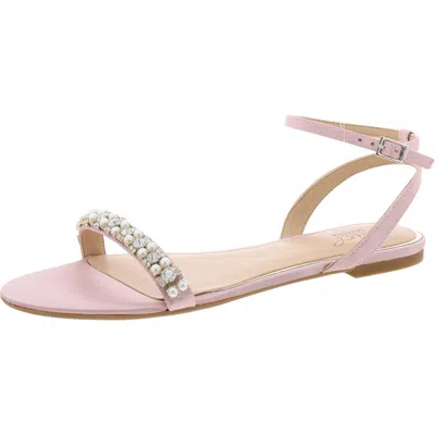 Jewel Badgley Mischka Daria Womens Embellished Glitter Ankle Strap In Multi