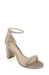 Jewel Badgley Mischka Womens Embellished Ankle Strap In Gold Glitter