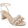 Jewel Badgley Mischka Desirie Sandal In Champagne Fabric