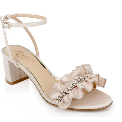 Jewel Badgley Mischka Desirie Sandal In Champagne Fabric
